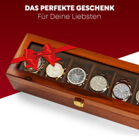 1 x RAW Customer Returns Premium watch box for men made of 100 real wood with space for 6 large watches - Elegant wooden storage box with 100 glass window - RRP €59.99