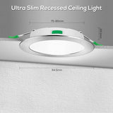 1 x RAW Customer Returns LED recessed spotlights dimmable 230V slim flat, 5W 400 lumens warm white  cold white recessed lights 29mm installation depth, IP44 splash water protected ceiling spots for bathrooms, living rooms, set of 6 - RRP €36.85