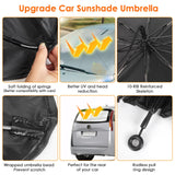 1 x RAW Customer Returns Oziral Car Sun Shade Front Window Foldable Car Windshield Sunshade Umbrella Tail with Spring FoldingSuitable for Car Windshield Sunshade UV Protection, 140 x 74 cm - RRP €18.99