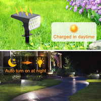 1 x RAW Customer Returns Solar Lamps for Outdoor Use, 52 LED Super Bright Solar Garden Light, Waterproof Solar Lights for Outdoor Use, 3 Brightness Modes Solar Spotlights, 3000K Warm White Path Lights for Garden Path Yard Garage Pack of 4  - RRP €29.23