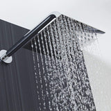 1 x RAW Customer Returns JINYOMFLY 8 inch rain shower head, stainless steel rain shower head, adjustable head shower with anti-limescale nozzles, water-saving shower head square built-in shower heads with polished mirror effect - RRP €18.68