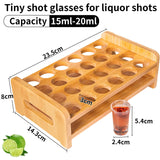 1 x RAW Customer Returns Shot glasses set 0.5 oz-0.66 oz 15 ml-20 ml cocktail holder and shot glass mini 24 pcs. drinks serving board organizer 24 holes with clear crystal glass for liquor shots whiskey brandy vodka rum - RRP €30.24