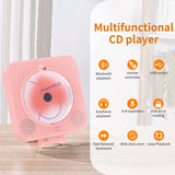 1 x RAW Customer Returns Yintiny Cute Pink CD Player with Bluetooth 5.0, Rechargeable Music Player for Home Decor, Portable Lovely Music Player, Remote Control, Support AUX in Cable and USB - RRP €39.98