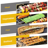 14 x Brand New Sunnecko grill skewers made of stainless steel, grill skewers made of stainless steel, long 8 pieces 43 cm and 4 pieces 36 cm, grill skewer set with baking brush and storage bag for garden camping BBQ - RRP €249.76