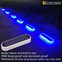 1 x RAW Customer Returns Lacasa Solar Floor Lights Outdoor, 4 Pack Solar Lights for Outdoors Blue Light Solar Lamps LED Path Lights with Auto ON OFF Light Sensor for Garden Lawn Patio Yard Driveway, IP68 Waterproof - RRP €39.99