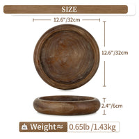 1 x RAW Customer Returns Hanobe decorative bowl wooden bowl decorative bowl heart key bowl key bowl wooden table decoration heart shape large vintage decorative bowls large wooden bowls autumn table decoration, 24cm - RRP €23.24