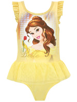 1 x RAW Customer Returns Disney Princess Girls Beauty and the Beast Swimsuit ONE Piece Belle Swimming Costume Yellow 122 - RRP €19.9