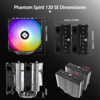 1 x RAW Customer Returns Thermalright Phantom SPIRIT120SE ARGB CPU Air Cooler, 7 Heat pipes CPU Cooler, Dual 120mm TL-C12B-S V2 PWM Fan, AGHP 4.0 Technology, S-FDB Bearing, For AMD AM4 AM5 Intel 1700 1150 1151 1200, Desktop - RRP €41.94