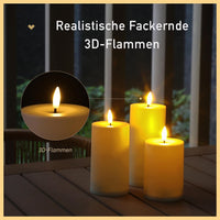 1 x RAW Customer Returns LUCOZA Set of 3 Outdoor LED Candles, 10 12.5 15 cm Waterproof Flameless Candles with Timer and Remote Control, Battery Operated Outdoor Plastic Candles for Indoor Outdoor Use Cream  - RRP €25.2