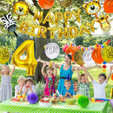 1 x Brand New 4th Birthday Decorations for Boys, Jungle Safari Party Decorations, Animal Balloons, Wild Birthday Decorations for 4th Birthday Boys and Girls - RRP €19.2