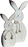 2 x Brand New khevga decorative Easter bunny made of wood, set of 2 - RRP €40.0