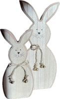 2 x RAW Customer Returns khevga decorative Easter bunny made of wood, set of 2 - RRP €40.0