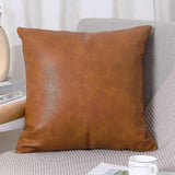 1 x Brand New Yaertun set of 2 faux leather cushion covers, sofa cushions, decorative cushion covers, square throw pillow covers, cushions for sofa, bedroom, 24 x24 , 60 x 60 cm, brown - RRP €39.46