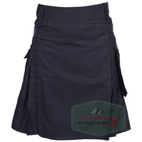 1 x RAW Customer Returns Men s Leather Strap Utility Kilts Black, 44 Inches - 111.76 cm  - RRP €50.0