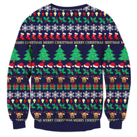 1 x RAW Customer Returns Freshhoodies Christmas Sweater with Lighting Unisex Funny Christmas Tree Knitted Pattern Jumper Ugly Autumn Winter Long Sleeves Reindeer Christmas Knitted Jumper Christmas Sweater XL - RRP €39.31