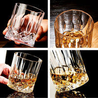 1 x RAW Customer Returns GLASKEY Whiskey Glasses Set of 4, 315ml Lead-Free Crystal Water Glasses, Cocktail Rum Vodka Scotch Gin Cognac Water Whiskey Heavy-Based Glasses, Whiskey Glass Gift Set for Men, Dad, Brother - RRP €23.59