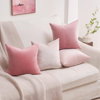 1 x RAW Customer Returns Topfinel cushion cover 40x40 pink velvet set of 4 cushion covers sofa cushion decorative cushion decorative cushion for sofa bedroom living room fluffy color gradient - RRP €19.15