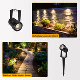 1 x RAW Customer Returns S Vater Garden Lighting, 46FT 14m 4-in-1 LED LED Floor Spotlight Outdoor Warm White 3000K 14V 1200lm IP65 Waterproof Garden Lamp with Plug, Path Lighting for Lawn Yard, Patio, Driveway, Party - RRP €34.27