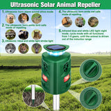 1 x RAW Customer Returns Outdoor Ultrasonic Repeller Solar Powered 360 with Motion Sensor and LED Flashing Light, 5 Adjustable Modes and Waterproof for Dogs, Cats, Rabbits, Foxes, Deer for - RRP €26.4