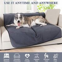 1 x RAW Customer Returns PETTOM waterproof dog blanket 152 x 127 cm , soft dog blanket for large and small dogs, protective blanket for sofa, bed, car seat, furniture - washable at 30 C L, grey  - RRP €30.48