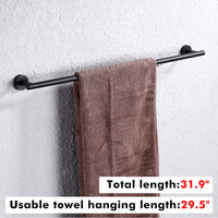 1 x RAW Customer Returns KES Towel Rail Black Towel Rail Stainless Steel SUS 304 Bath Towel Holder Towel Holder 80 cm Wall Mounted, A2000S80-BK - RRP €43.99