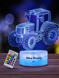 1 x RAW Customer Returns Nice Dream Tractor Night Light for Kids, 3D Illusion Lamp Children s Room LED Light, Remote Control 16 Color Change Dimmable, Christmas Gifts for Girl Boy Living Room Bedroom Decor - RRP €14.87