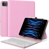 1 x RAW Customer Returns MoKo Universal Tablet Case with Keyboard for 9-11 Tablets, Tablets, with Detachable Wireless Bluetooth Keyboard Pen Holder for iPad Samsung Fire Google Android Windows iOS Tablets, Flowers Pink - RRP €36.68