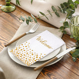 1 x Brand New MORGIANA 100 Pack Wellcome Napkins, Gold Wedding Paper Napkins, 2-ply Disposable Napkins for Party, Wedding, Birthday, Dinner - RRP €20.4