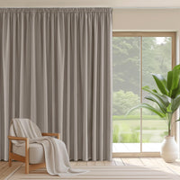 1 x RAW Customer Returns PONY DANCE living room curtains for rail system 1 piece blackout curtain heat protection thermal curtain over curtains with ruffle tape opaque, H 245 x W 300 cm, sand-colored - RRP €45.95