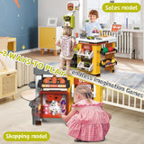 1 x RAW Customer Returns deAO supermarket with shopping cart, cash register, 65 pieces of shop accessories, shop cash register with scanner and sound, shop toys for children aged 3 and over, birthday - RRP €79.99