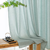 1 x RAW Customer Returns MIULEE living room curtains linen eyelet curtain linen look curtain boho curtain with eyelets semi-transparent linen curtain curtains set of 2 HxW 245 x 140 cm, summer green - RRP €38.99