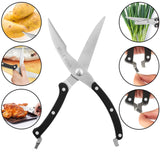 1 x RAW Customer Returns Belle Vous Professional Kitchen Scissors - Total Length 25.5cm - Stainless Steel Kitchen Scissors to be used as Meat Scissors, Chicken Scissors, Fish, Bone and Vegetable Scissors - Spring Handle - RRP €12.99