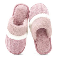 1 x RAW Customer Returns GOEWY Slippers Women Men Winter Plush Warm Slippers Soft Flat Memory Foam Home Non-Slip Slippers Pink, 37 38EU  - RRP €19.64