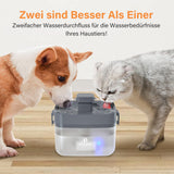 2 x RAW Customer Returns Water fountain for cats 1.5L automatic cat fountain, USB connection 20dB ultra-quiet cat drinking fountain with mini water tank for cats dogs - gray ELS PET  - RRP €34.0