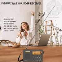 1 x RAW Customer Returns SIHUADON R-108 Small Portable Radios Rechargeable Battery Radio VHF FM AM SW Airband Radio World Receiver Digital Radio with ATS Station Memory Sleep Function Gray  - RRP €47.38