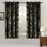 1 x RAW Customer Returns MIULEE Velvet Curtains with Gold Foil Leaves Pattern, 2 Pieces Black Velvet Curtains with Eyelets, Each 175 cm High, Super Soft Velvet Curtain Opaque for Decoration Living Room Bedroom, Beautiful Velvet Curtain - RRP €34.58