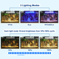 1 x RAW Customer Returns BELLALICHT LED Timer Aquarium Lighting - Aquarium Lamp White Blue Light with built-in Timer Dimmer, Dimmable 10 Brightness Levels IP67 Waterproof Light for Fish Tank Plant, L-58 - RRP €32.76