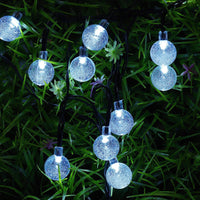 1 x RAW Customer Returns Tuokay Solar Fairy Lights Outdoor 6.5m 30 LED 8 Modes Waterproof LED Outdoor Fairy Lights with Ball, Decorative Lighting for Garden Balcony Pavilion Terrace Lawn Yard Fence Wedding Decoration White  - RRP €13.99