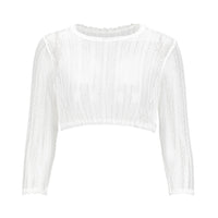 1 x RAW Customer Returns Kelliar Women s Dirndl Blouse White Lace Elegant Long Sleeve Oktoberfest Transparent Comfortable Good Workmanship White White 46 - RRP €29.2