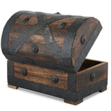 1 x RAW Customer Returns Ajuny Handmade Decorative Pirate Treasure Chest Wooden Jewelry Storage Box Cross Shell Stripe Keepsake Trinket Holder Ring Necklace Watch Ideal for Gifts, 9 x 6  - RRP €24.99