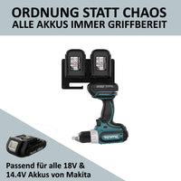 22 x Brand New Meistergut Premium 2-pack wall mount for Makita batteries made of solid steel MADE IN GERMANY - Stable battery holder for order in the workshop and car with mounting set - Professional installation - RRP €399.08