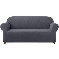 1 x Brand New Subrtex Jacquard Elastic Sofa Slipcover 1 Piece Textile Grey Sofa - RRP €43.95