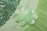 1 x RAW Customer Returns JerrisApparel Princess Flower Girl Sequin Party Wedding Dress 5 Years, Green  - RRP €24.99