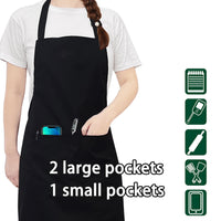 1 x RAW Customer Returns umboom 3 Pieces Black Kitchen Apron, Adjustable Chef Apron with 3 Pockets, Professional Apron for Men Women, Plus Size Apron for Waiter Garden Restaurant Bar Waterproof  - RRP €15.99