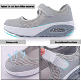 1 x RAW Customer Returns Git-up Women s Walking Shoes with Velcro Closure Lightweight Nursing Sneakers in Breathable Mesh Memory Foam Air Cushion Shoes, Gray 40 - RRP €39.99