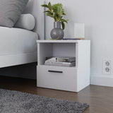 1 x RAW Customer Returns Home Glow Bedside Tables from Detto, Chests of Drawers, Bedroom Cabinets, 1 Drawer, Coffee Table with Shelf, White. Size L37 x H40 x D30 cm - RRP €39.55