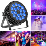 1 x RAW Customer Returns 4pc UV LED Par Light Spotlights 200W 18 LEDs 4 in 1 LED Stage Light Spotlight DMX512 RGB 8 Channels with Par Light Mixing Infinite Rainbow Effect for Stage DJ Party Show Bar Halloween Christmas - RRP €248.99