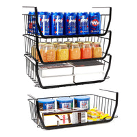 1 x RAW Customer Returns 4 Pack Black Under Shelf Storage Basket, Under Shelf Hanging Metal Wire Storage Basket Organizer for Kitchen, Pantry, Bathroom, Closet - RRP €41.34