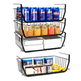 1 x RAW Customer Returns 4 Pack Black Under Shelf Storage Basket, Under Shelf Hanging Metal Wire Storage Basket Organizer for Kitchen, Pantry, Bathroom, Closet - RRP €41.34