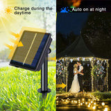 1 x RAW Customer Returns Solar fairy lights outside, QSPORTPEAK 32M 300 LED solar fairy lights outside weatherproof 8 modes IP65 waterproof copper wire fairy lights outside solar outdoor for balcony garden party wedding decoration warm white - RRP €17.11